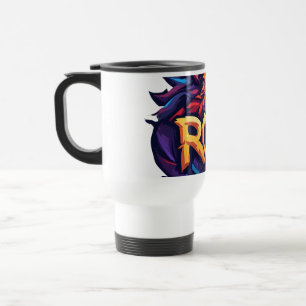 Caneca Térmica Feroz Rugido de Leão Motivacional Arte Colorida da
