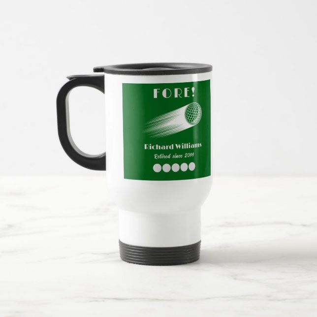Caneca Térmica Festa de Golfe Aposentado para Aposentadoria em Te (Esquerda)
