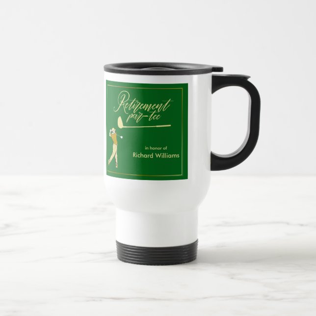 Caneca Térmica Festa de Golfe de Aposentadoria Clássico Verde Jog (Direita)