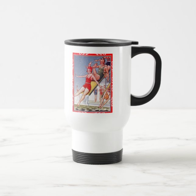 Caneca Térmica Festa piscina Vintage Natação Verão (Direita)