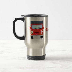 Caneca Térmica Figura de desenho animado de caminhão vermelho-bra