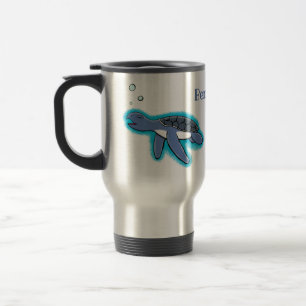 Caneca Térmica Figura de desenho animado de tartaruga-do-mar