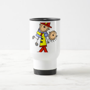 Caneca Térmica Figura de Palito Bombeiro Salvando Vidas