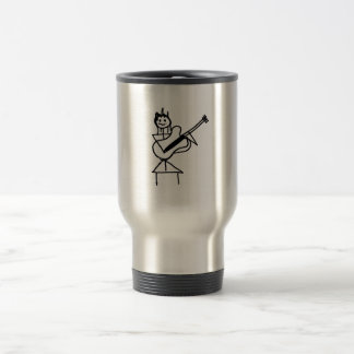 Caneca Térmica figura fêmea da vara da guitarra baixa preto e