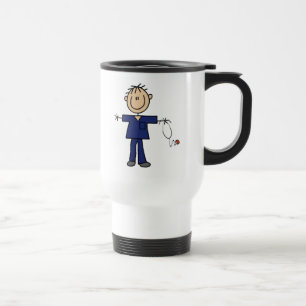 Caneca Térmica Figura masculina pele da vara do meio da