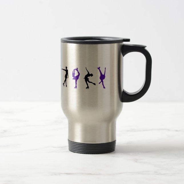 Caneca Térmica Figura patinadores - roxo & preto (Direita)