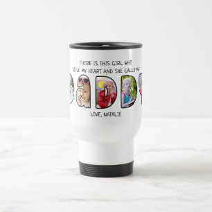 Caneca Térmica Filha pai Dizendo 5 Colagem de Fotografias