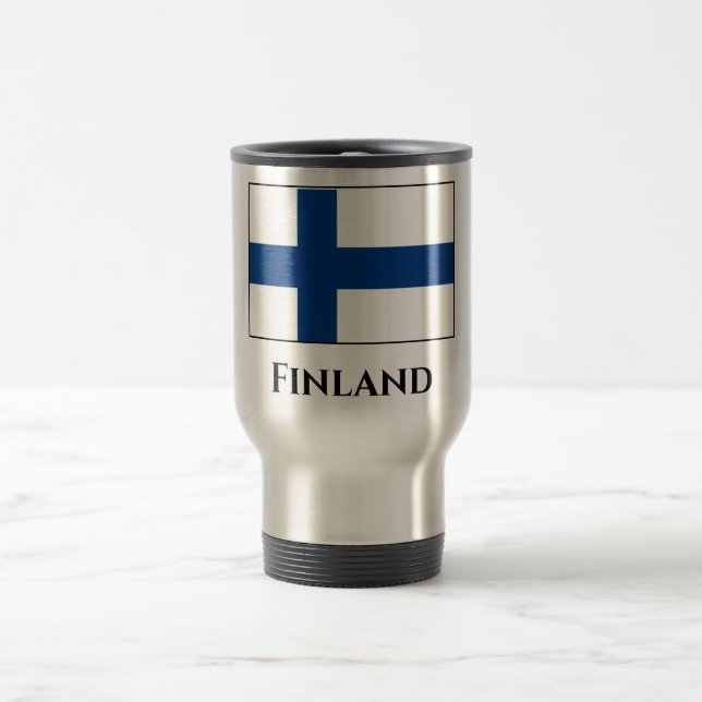 Caneca Térmica Finlândia (finlandês) Bandeira (Centro)