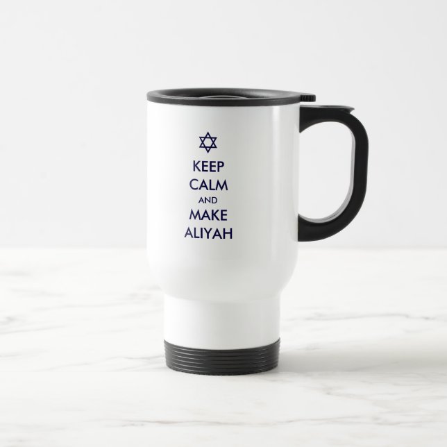 Caneca Térmica Fique Calmo E Faça Aliyah (Direita)