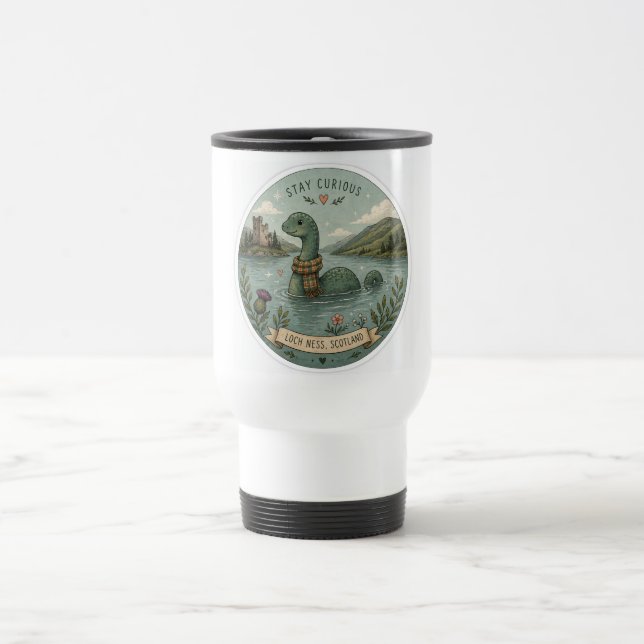 Caneca Térmica Fique Curioso Aconchegante Críptido Nessie Monstro (Centro)