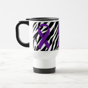 Caneca Térmica Fita da zebra w/Purple