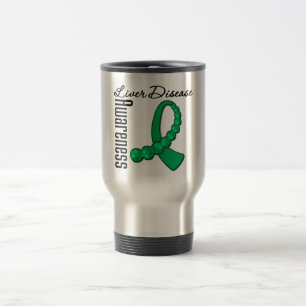 Caneca Térmica Fita de pedra preciosa da consciência da infecç