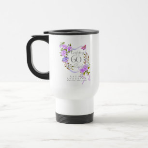 Caneca Térmica Fita de Rosa Roxa 60º Aniversário