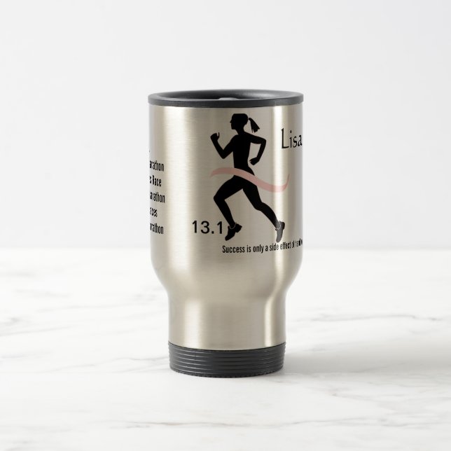 Caneca Térmica Fita do rosa da maratona das mulheres meia (Centro)