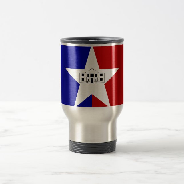 Caneca Térmica Flag of San Antonio, Texas Travel Mug (Centro)