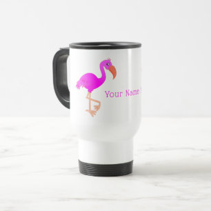 Caneca Térmica Flamingo Bonito - Feliz - Adicionar Seu Nome / Tex