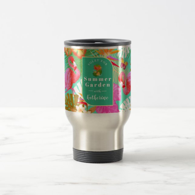 Caneca Térmica Flamingo Garden Teal (Centro)