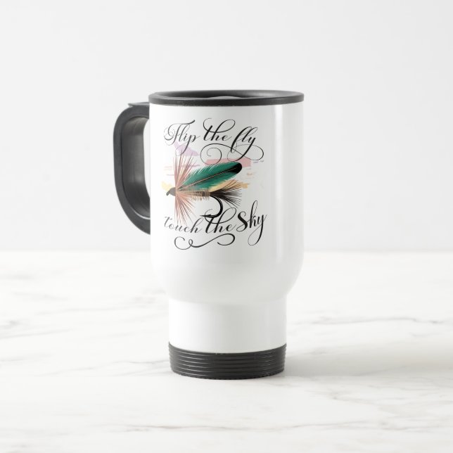 Caneca Térmica "Flip the  fly, touch the sky" dry fly (Frente Esquerda)