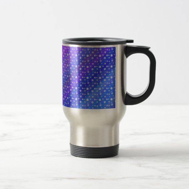Caneca Térmica Flocos de neve em azul (Direita)