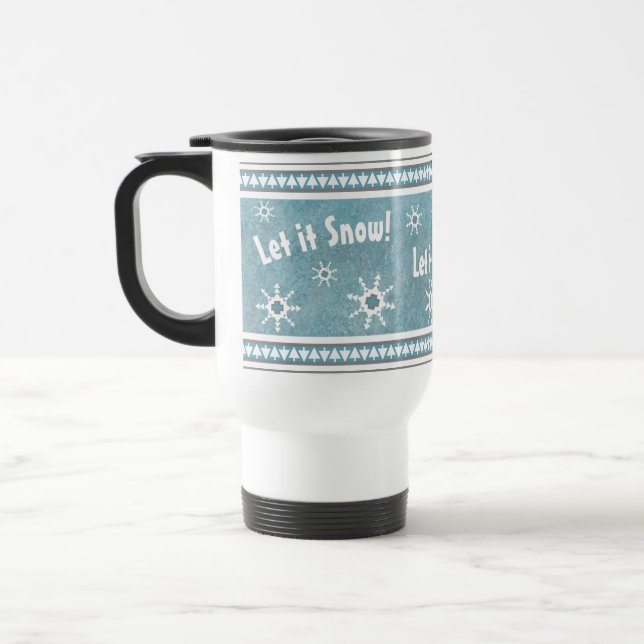 Caneca Térmica Flocos de Neve Geométricos de Inverno do Sudoeste  (Esquerda)
