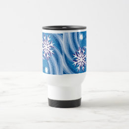 Caneca Térmica Flocos de neve no vento -