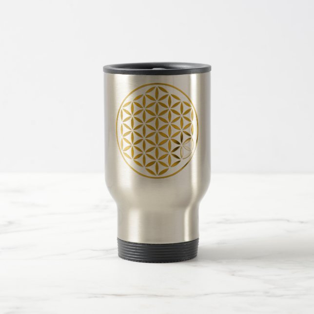 Caneca Térmica Flor da Vida 1 - Selo Dourado (Centro)