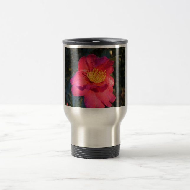 Caneca Térmica flor de camélia rosa (Centro)