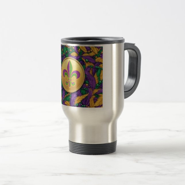 Caneca Térmica Flor de lis do Mardi Gras (Frente Esquerda)