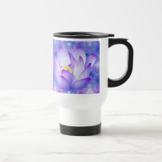 Caneca Térmica Flor de lótus púrpura e cristais fractais