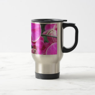 Caneca Térmica Flor de orquídea rosa, fotografia floral