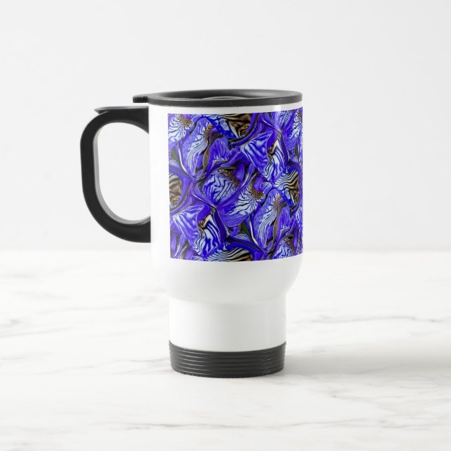 Caneca Térmica Flor Íris Roxo/Inclinado/Com Teles / (Esquerda)