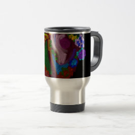Caneca Térmica Floral Colorido de Arco-Íris