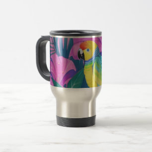Caneca Térmica Floral/Havaí/Tropical/papagaio