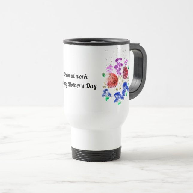 Caneca Térmica Floral Personalizável (Frente Esquerda)