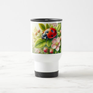 Caneca Térmica Floral/primavera ladybug trabalho de arte