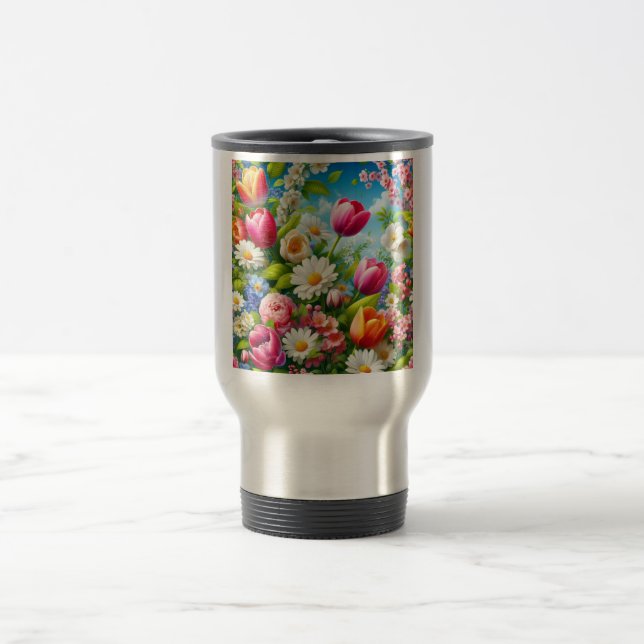 Caneca Térmica Floral/primavera trabalho de arte (Centro)