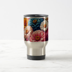 Caneca Térmica Floral/Primavera Zinnia/Rosa