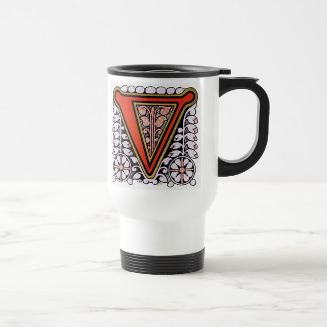 Caneca Térmica Floral 'V' - Mug (Direita)