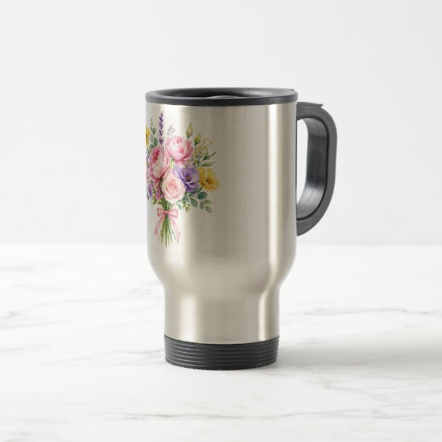 Caneca Térmica Flores (Frente Esquerda)