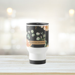 Caneca Térmica Flores Amarelas Modernas e Presente Personalizado 