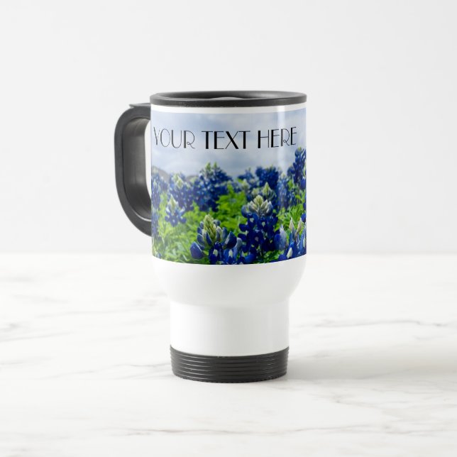 Caneca Térmica Flores Azuis Flores do Texas Floral (Frente Esquerda)