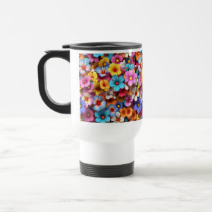 Caneca Térmica Flores Bonito Coloridas Padrão-20240
