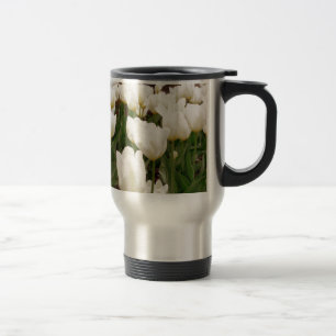 Caneca Térmica Flores Brancas