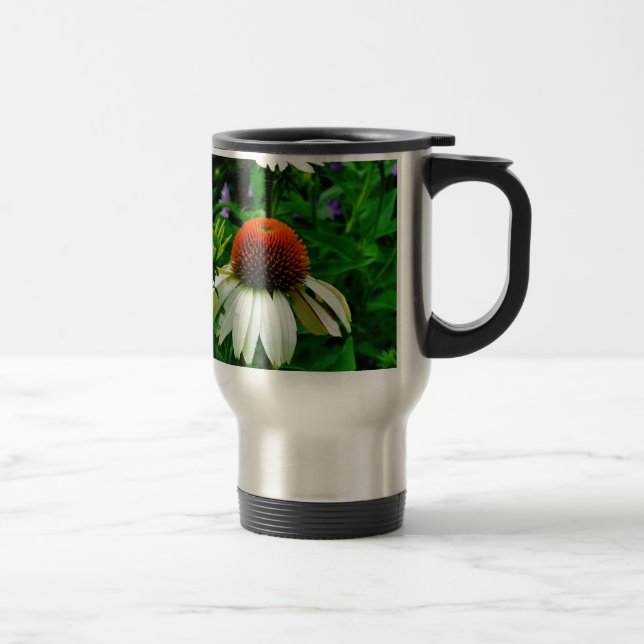 Caneca Térmica Flores brancas e laranja (Direita)