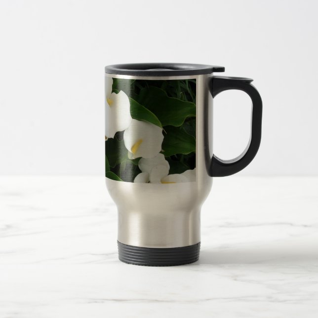 Caneca Térmica Flores brancas Viagem de aço inoxidável/Viagem ao  (Direita)