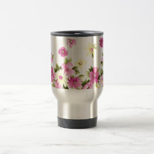 Caneca Térmica Flores Coloridas Adoráveis e Floridas de Menina