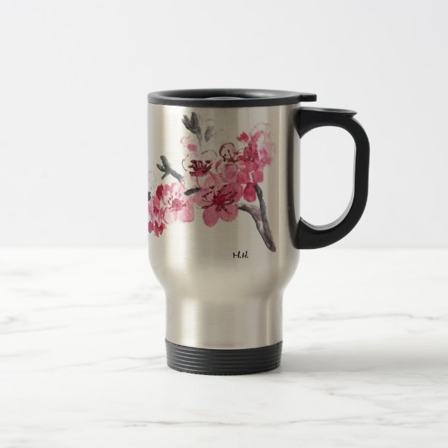 Caneca Térmica Flores cor-de-rosa de cerejeira (Direita)