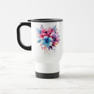 Caneca Térmica Flores de Aquarela Design Floral