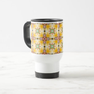 Caneca Térmica Flores de Artdeco no Estilo Retroativo