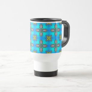 Caneca Térmica Flores de Artdeco no Estilo Retroativo